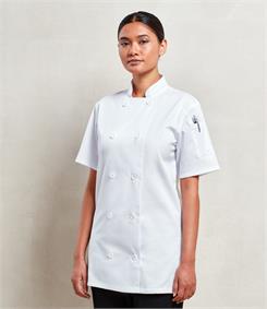 Premier Ladies Short Sleeve Chefs Jacket