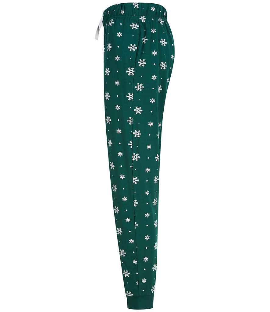 Bottle Green/White Snowflakes