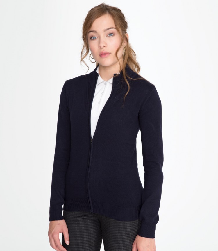 cotton zip cardigan ladies