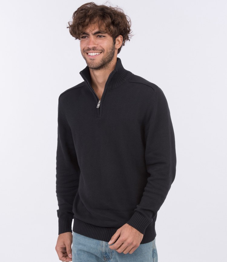 zip collar sweater