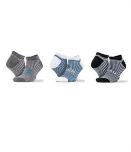 Spiro 3 Pack Mixed Stripe Sneaker Socks