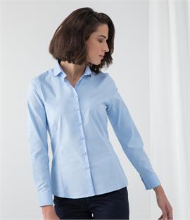 Henbury Ladies Long Sleeve Stretch Poplin Shirt