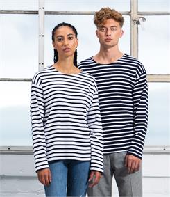 One By Mantis Unisex Long Sleeve Breton Stripe T-Shirt