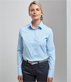Premier Ladies Long Sleeve Stretch Fit Poplin Shirt