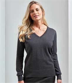 Premier Ladies Knitted V Neck Sweater