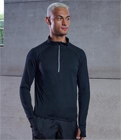 Tombo Long Sleeve Zip Neck Performance Top