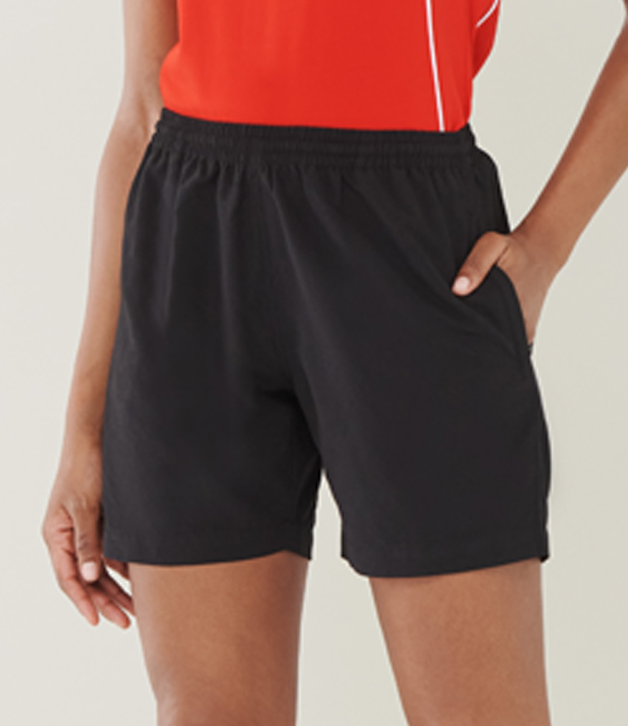 Finden & Hales Ladies Microfibre Shorts LV831-Elasticated Waist Fitness Chinos 