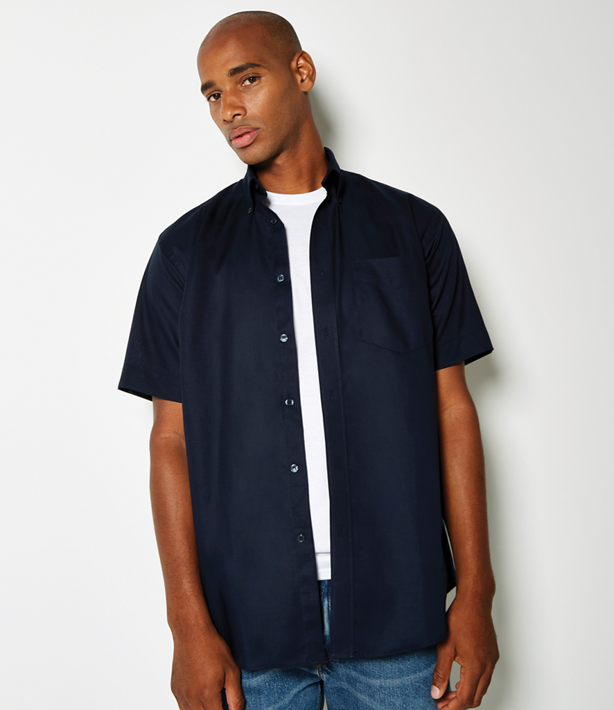 Kustom Kit Short Sleeve Workwear Oxford Shirt - Fire Label