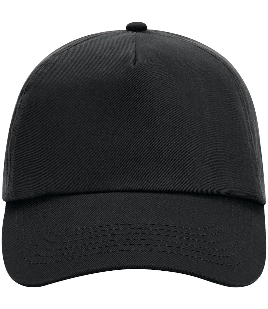 Beechfield Original 5 Panel Cap in black with Badminton Evolution front logo
