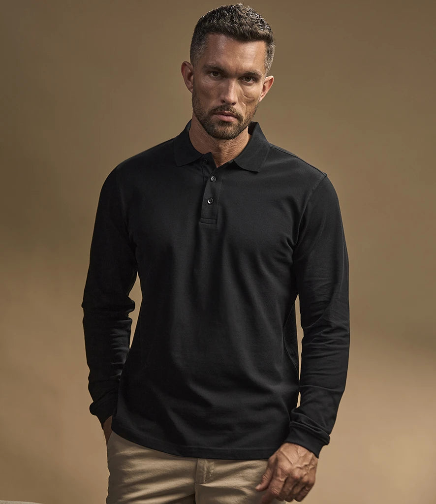 Tee Jays Luxury Stretch Long Sleeve Polo T1406 | Bulk Polos UK – Fire Label