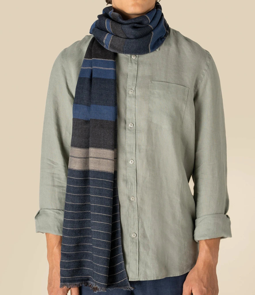 Blue Stripe/Brown