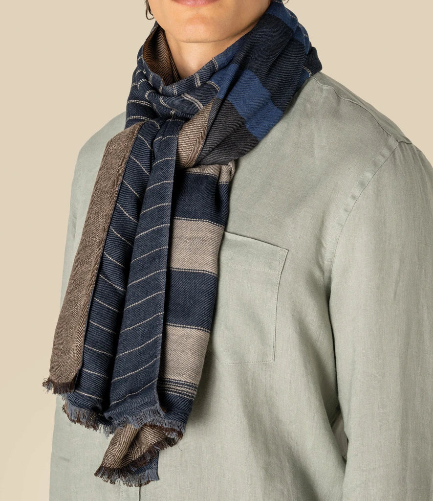 Blue Stripe/Brown