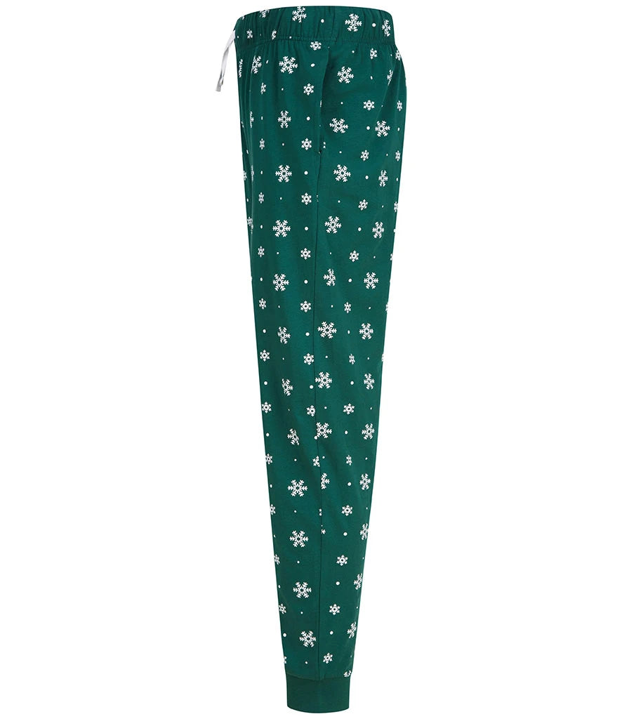 Bottle Green/White Snowflakes