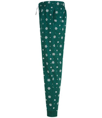 Bottle Green/White Snowflakes