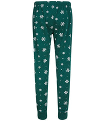 Bottle Green/White Snowflakes