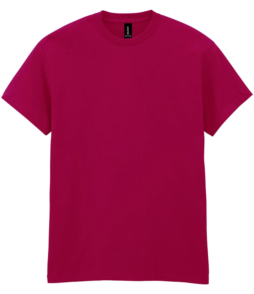 Gildan T-Shirt Uomo Ultra Cotton, Maroon/Azela, Taglia L – 100% Cotone, Colletto Rinforzato, Vestibilità Comoda