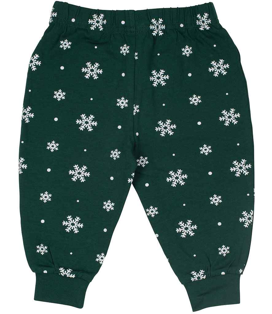 Bottle Green/White Snowflakes