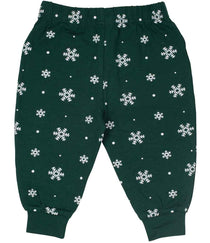 Bottle Green/White Snowflakes