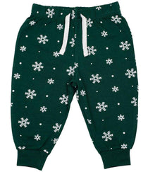 Bottle Green/White Snowflakes