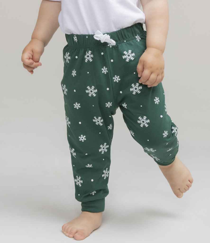 Bottle Green/White Snowflakes
