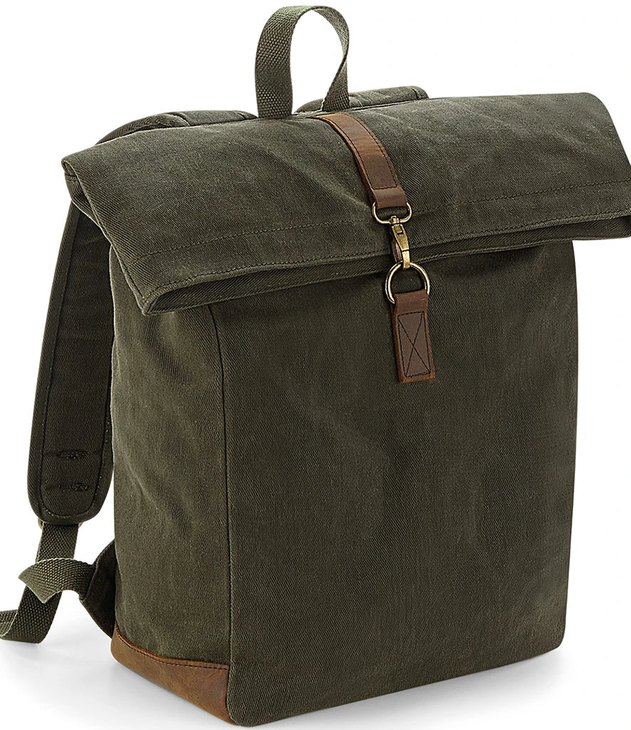 Quadra Rucksack Quadra Heritage Waxed Canvas Backpack QD655 | Bulk Bags UK – Fire Label