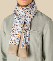 White Floral Blue