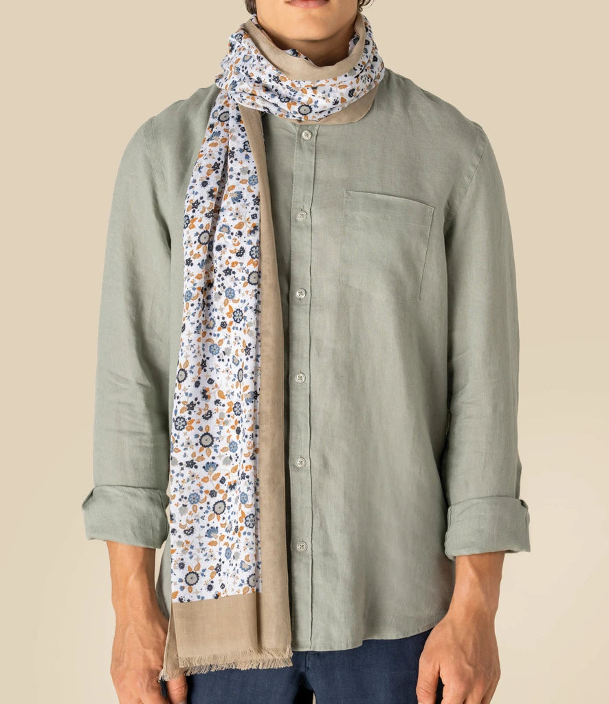 White Floral Blue