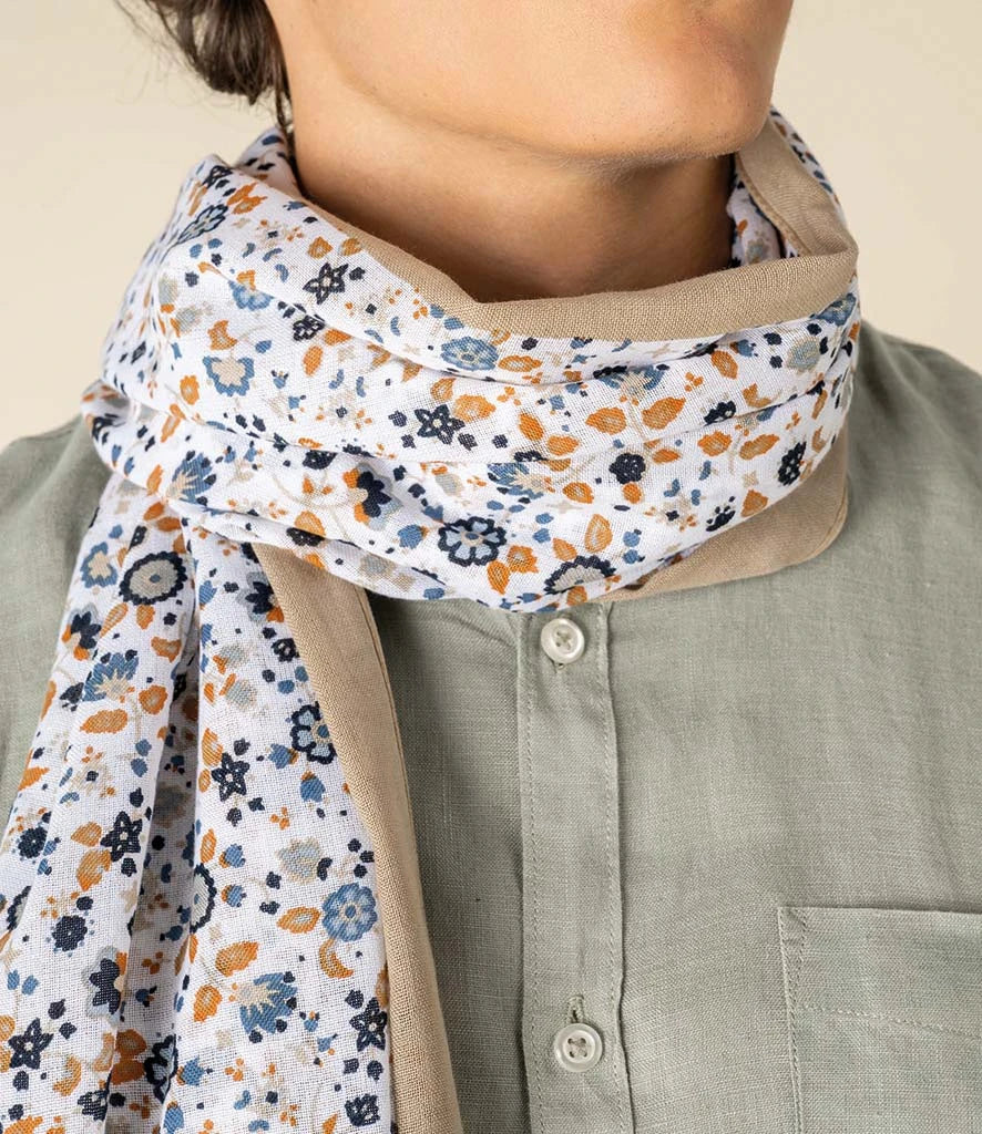 White Floral Blue